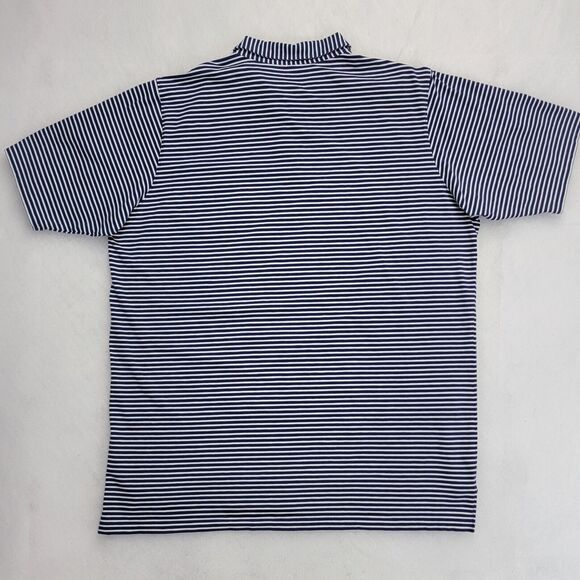 B Draddy Greg Polo 4-Way Stretch Pima Cotton Blend Sz XL Navy White Striped Mens - Picture 8 of 16